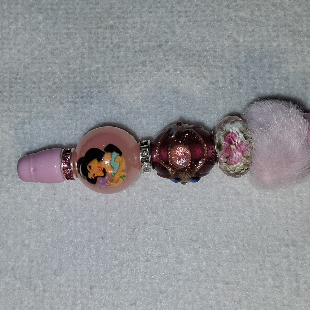 Handmade Princess Beaded Pen- Jasmine, Sleeping Beauty, Cinderella - Picture 4 of 8